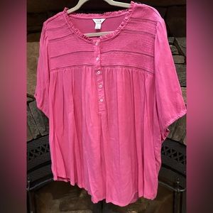 Intro XL Pink Gauze, Flowy Blouse